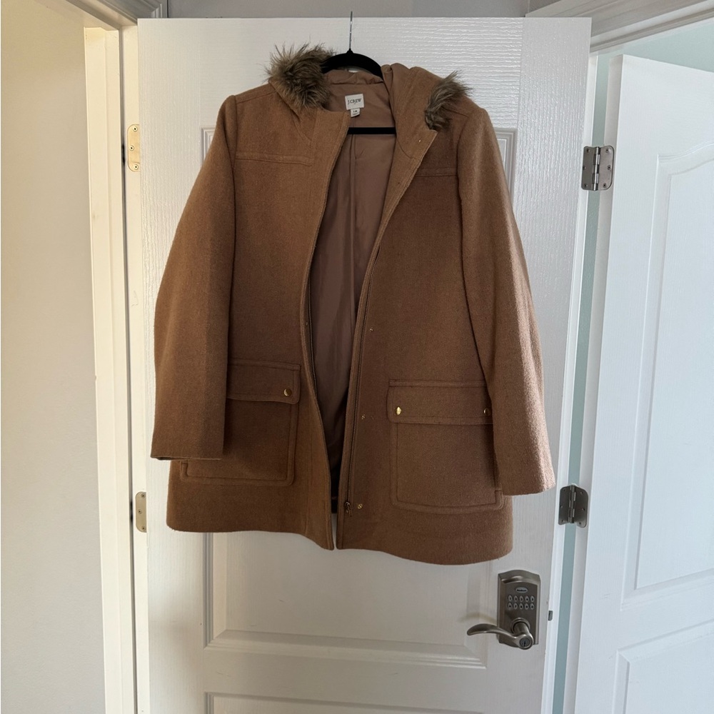 J.Crew Chateau parka camel wool coat 18